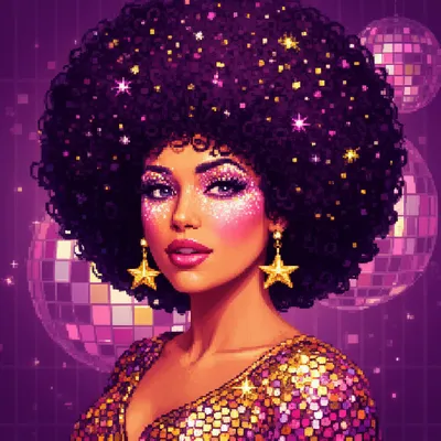 Disco Queen Pixel Portrait