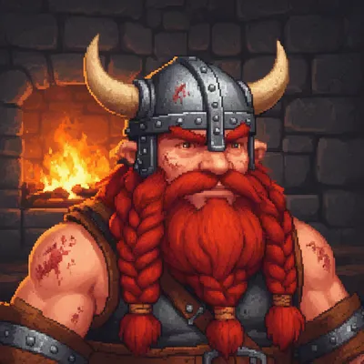 Pixel Art Dwarf Warrior