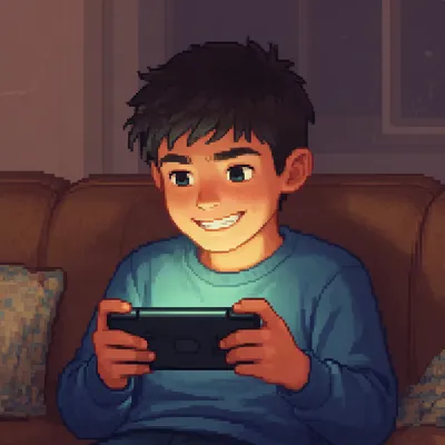 Pixel Art Gamer Boy