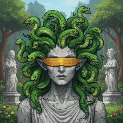 Gorgon Pixel Portrait