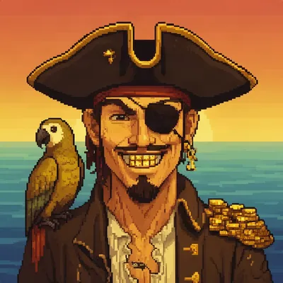 Pixel Art Pirate Captain Avatar