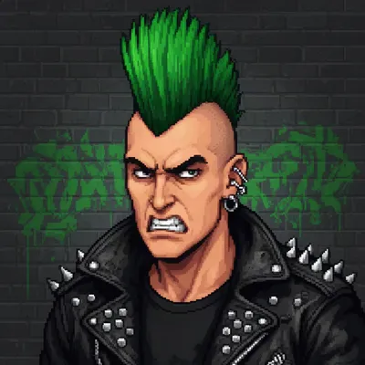 Punk Rocker Pixel Avatar