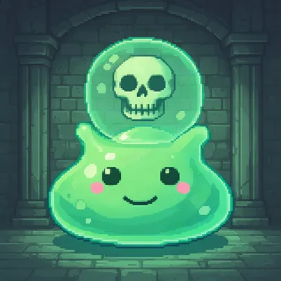 Cheerful Pixel Slime Monster
