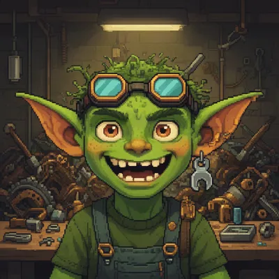 Pixel Art Tinkerer Goblin Avatar