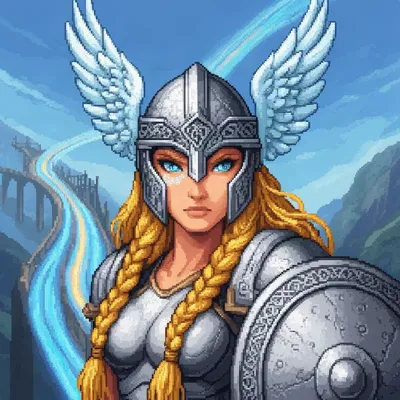 Pixel Art Valkyrie Warrior