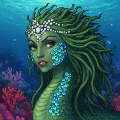 Sea Serpent Maiden Pixel Avatar