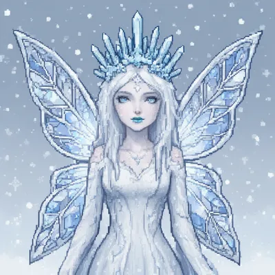Snowflake Fairy Pixel Avatar
