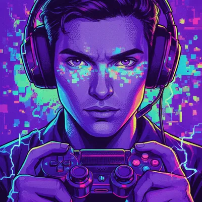 Neon Gamer Pop Art Avatar