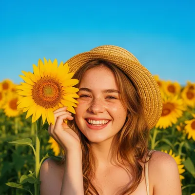 Sunflower Field Portrait