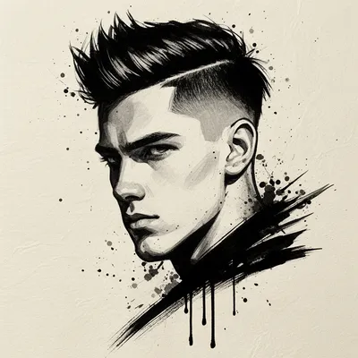 Angular Ink Portrait