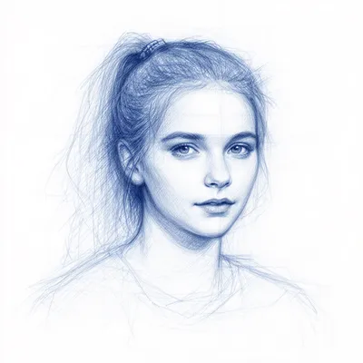 Blue Sketch Portrait