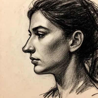 Charcoal Sketch Profile