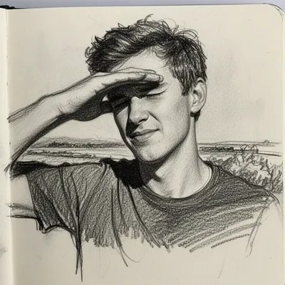 Charcoal Sun Sketch