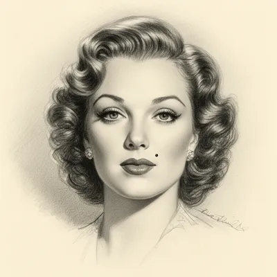 Classic Hollywood Sketch Portrait