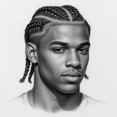 Cornrow Sketch Portrait