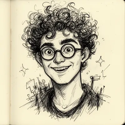 Curly Sketch Portrait