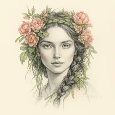 Botanical Braid Portrait
