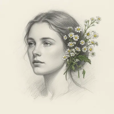 Wildflower Portrait Sketch