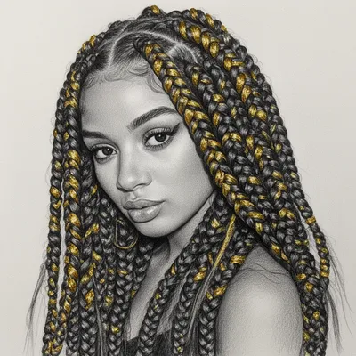 Golden Thread Braids Portrait