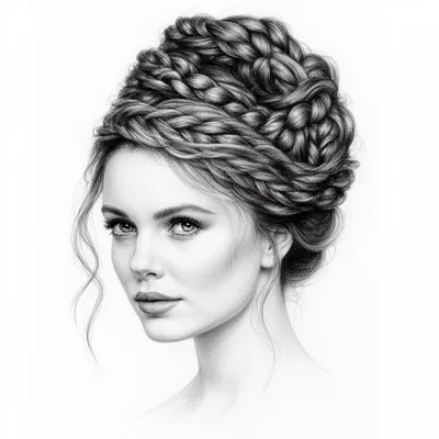 Elegant Pencil Portrait Woman