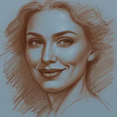 Enigmatic Conte Sketch Woman