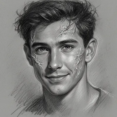 Charcoal Scar Portrait