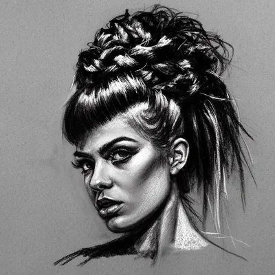 Charcoal Mohawk Portrait