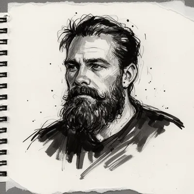 Bearded Sketch Portrait