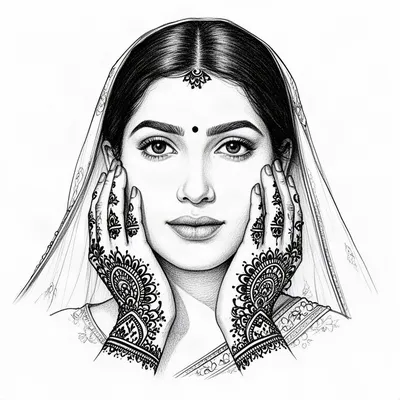 Henna Portrait Sketch