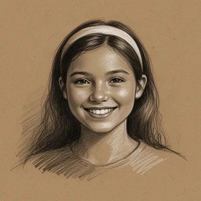 Kraft Paper Sketch Portrait