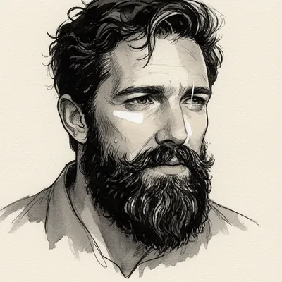 Rugged Beard Sketch Avatar