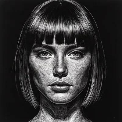 Scratchboard Woman