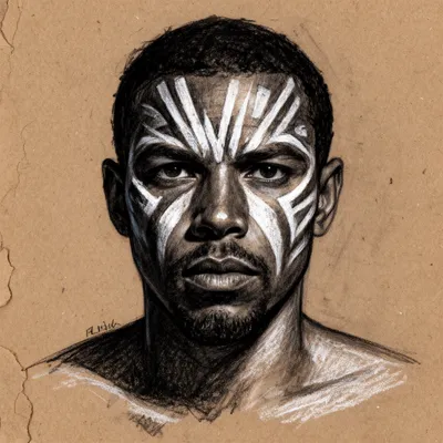 Tribal Charcoal Portrait