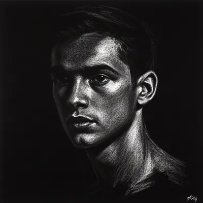 White Charcoal Portrait