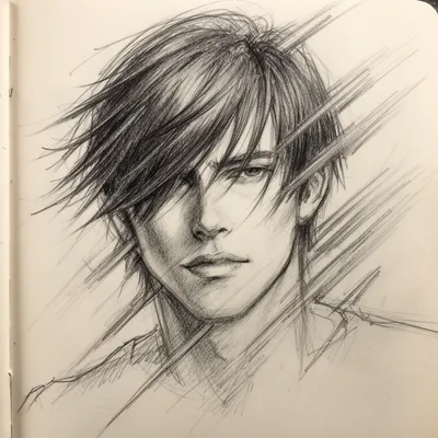Windswept Sketch Portrait