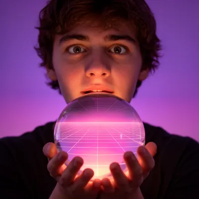 Vaporwave Crystal Sphere