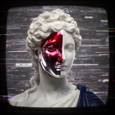 Vaporwave Retro Digital Lady