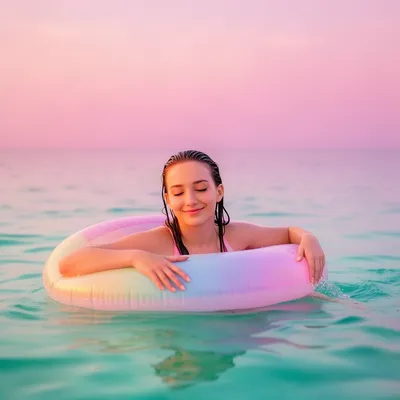 Vaporwave Floating Woman