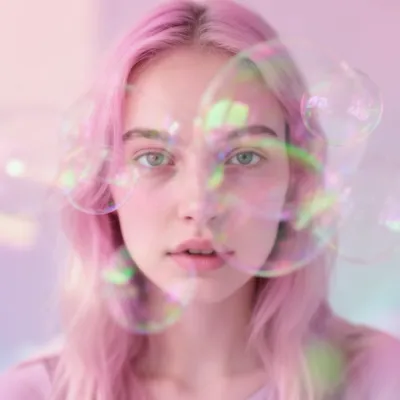 Vaporwave Iridescent Woman
