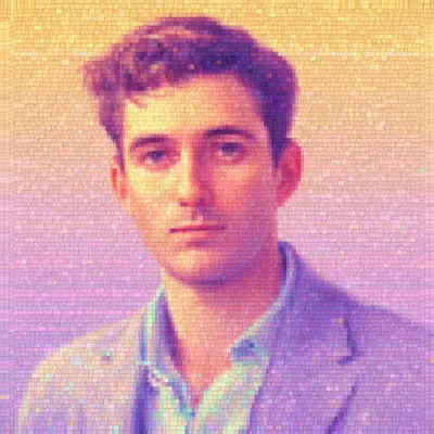 Vaporwave Mosaic Roman Portrait