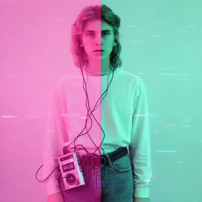 Vaporwave Glitch Portrait