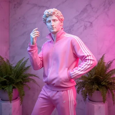Vaporwave Sculpture Athlete