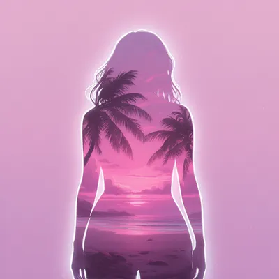 Tropical Sunset Silhouette
