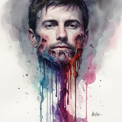 Dissolving Watercolor Portrait