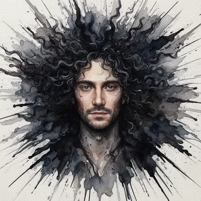Expressive Watercolor Man