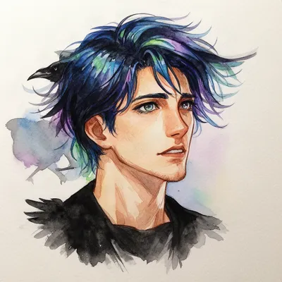Iridescent Watercolor Man