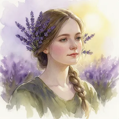 Lavender Braid Watercolor