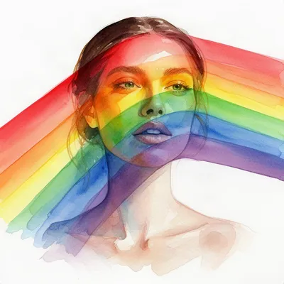 Rainbow Prismatic Watercolor Avatar