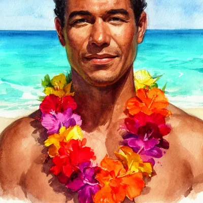 Tropical Lei Watercolor Avatar