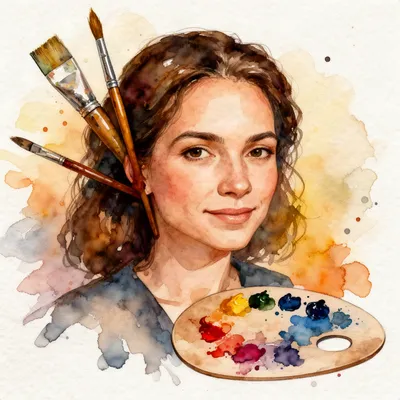 Watercolor Artist Portrait